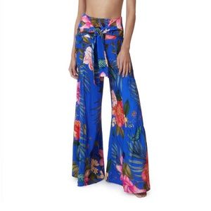 PQ Swim Boca Cora Wide Leg Cover Up Pant NWT Tropical Floral